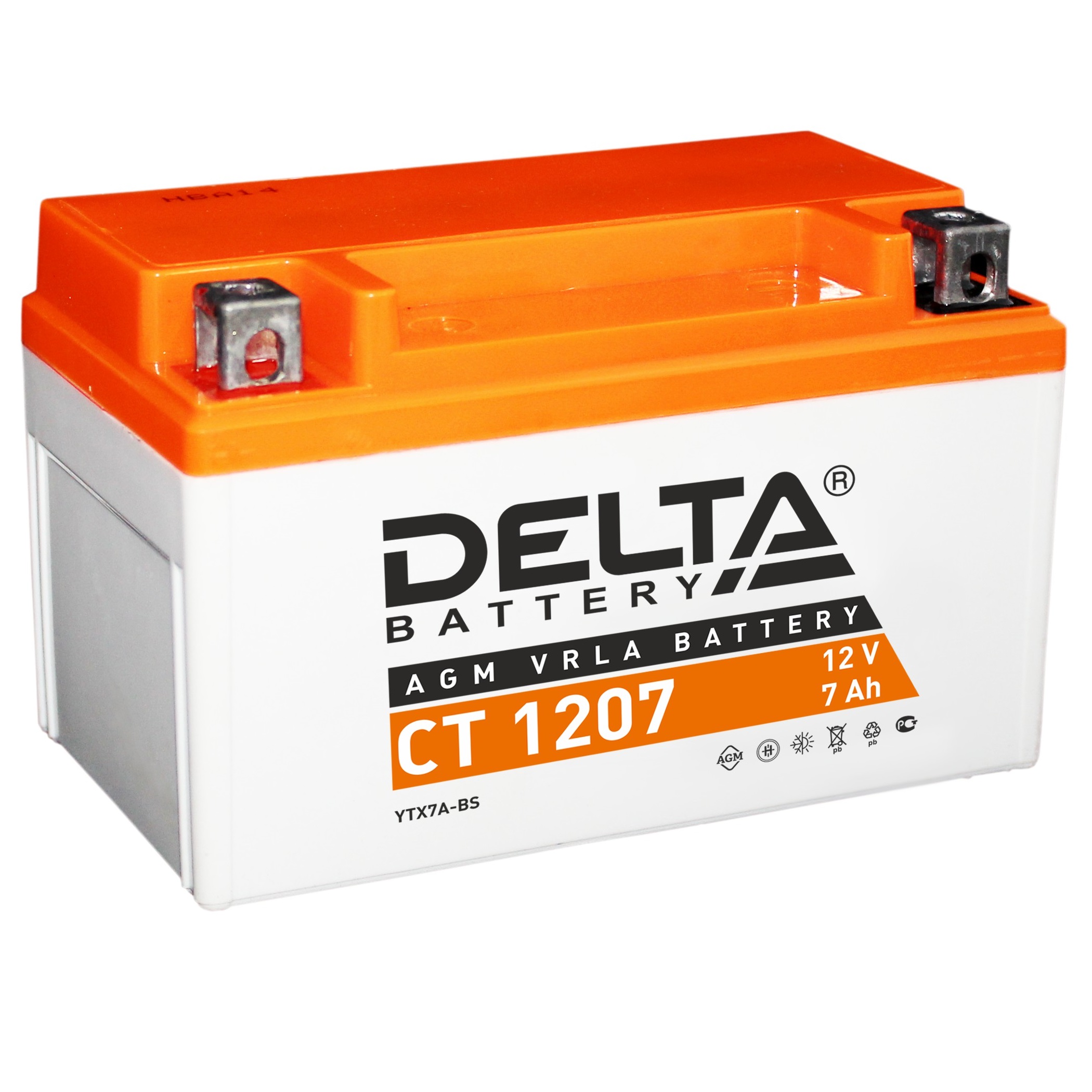 614a7e0d-6498-11eb-a28d-04d9f508137a АКБ мото DELTA Battery AGM 7 А ч прямая L+ EN105 А 150x86x94 YT